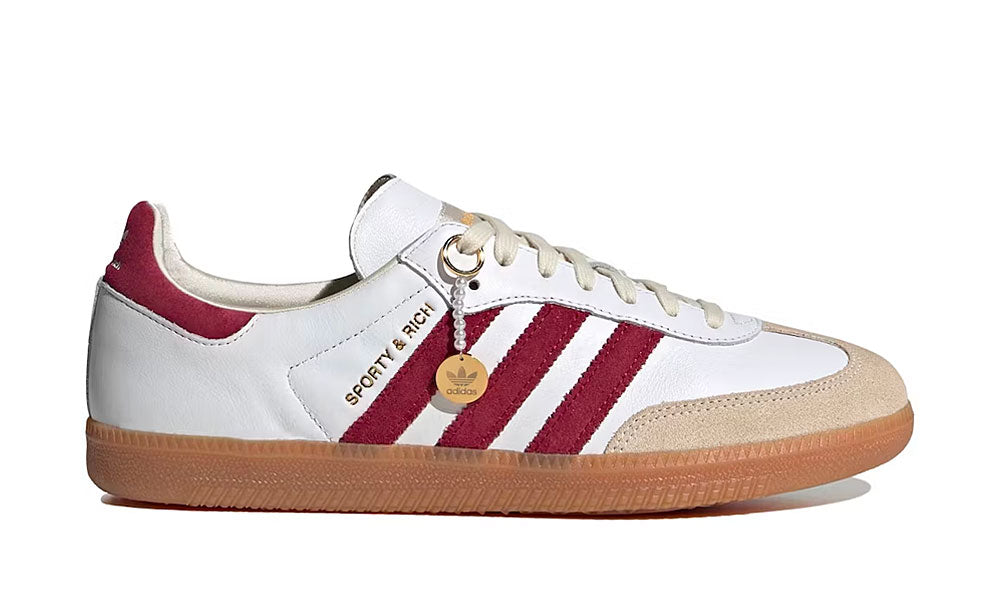 Samba x Sporty & Rich "White Collegiate Burgundy"